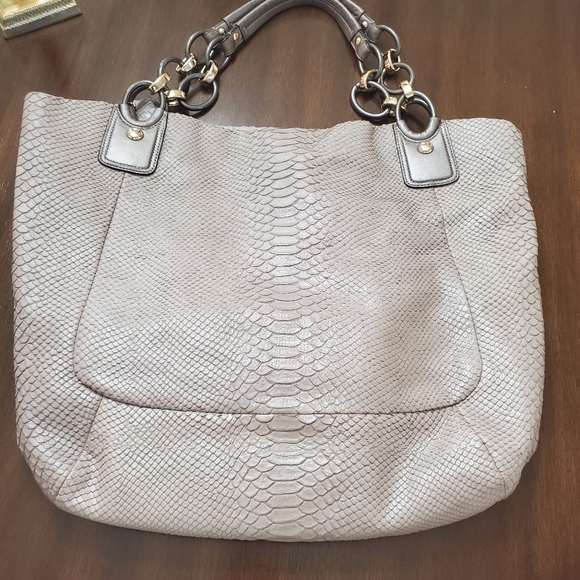 COACH Pinnacle Kristin Embossed Python Tote - Picture 4 of 5